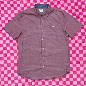 Vans Men's Casual Maroon Button Down Shirt
